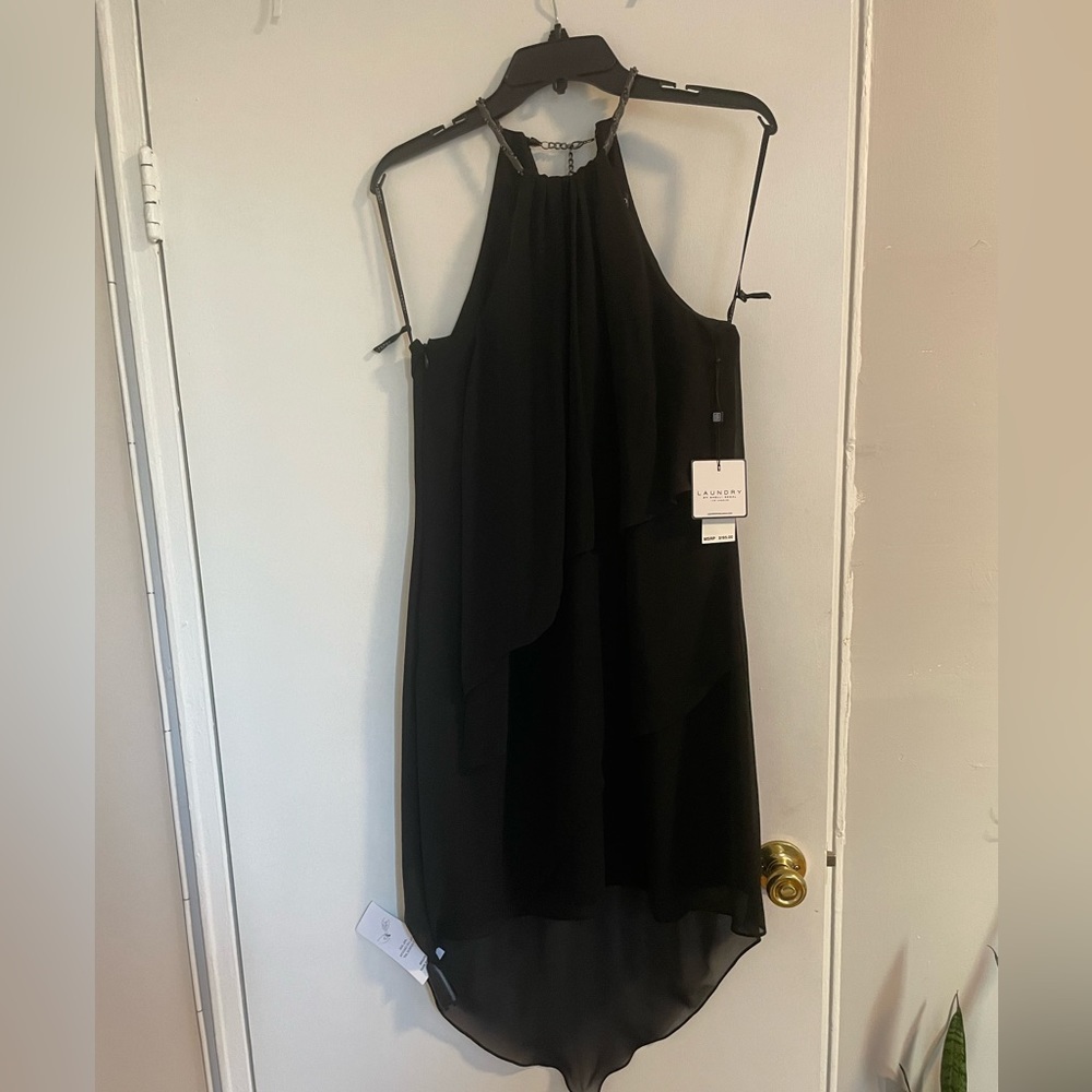 NWT Laundry by Shelli Segal black tiered dress